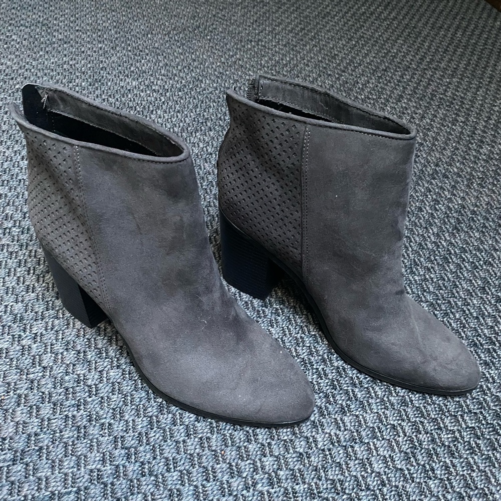 American Eagle Gray Heeled Ankle Boots Size 12